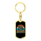 Biker Grandpa Keychain Stainless Steel or 18k Gold Dog Tag Keyring-Express Your Love Gifts
