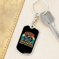 Biker Grandpa Keychain Stainless Steel or 18k Gold Dog Tag Keyring-Express Your Love Gifts