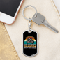 Biker Grandpa Keychain Stainless Steel or 18k Gold Dog Tag Keyring-Express Your Love Gifts