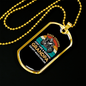 Biker Grandpa Necklace Stainless Steel or 18k Gold Dog Tag 24" Chain-Express Your Love Gifts