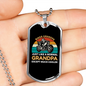 Biker Grandpa Necklace Stainless Steel or 18k Gold Dog Tag 24" Chain-Express Your Love Gifts