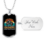 Biker Grandpa Necklace Stainless Steel or 18k Gold Dog Tag 24" Chain-Express Your Love Gifts