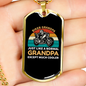 Biker Grandpa Necklace Stainless Steel or 18k Gold Dog Tag 24" Chain-Express Your Love Gifts