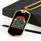 Biker Grandpa Necklace Stainless Steel or 18k Gold Dog Tag 24" Chain-Express Your Love Gifts
