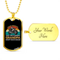 Biker Grandpa Necklace Stainless Steel or 18k Gold Dog Tag 24" Chain-Express Your Love Gifts