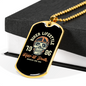Biker Lifestyle Biker Necklace Stainless Steel or 18k Gold Dog Tag 24"-Express Your Love Gifts