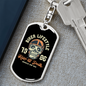 Biker Lifestyle Keychain Stainless Steel or 18k Gold Dog Tag Keyring-Express Your Love Gifts