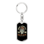Biker Lifestyle Keychain Stainless Steel or 18k Gold Dog Tag Keyring-Express Your Love Gifts