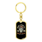 Biker Lifestyle Keychain Stainless Steel or 18k Gold Dog Tag Keyring-Express Your Love Gifts