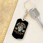Biker Lifestyle Keychain Stainless Steel or 18k Gold Dog Tag Keyring-Express Your Love Gifts