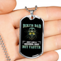 Biker Papa Biker Necklace Stainless Steel or 18k Gold Dog Tag 24"-Express Your Love Gifts