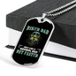 Biker Papa Biker Necklace Stainless Steel or 18k Gold Dog Tag 24"-Express Your Love Gifts