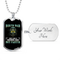 Biker Papa Biker Necklace Stainless Steel or 18k Gold Dog Tag 24"-Express Your Love Gifts