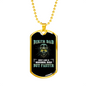 Biker Papa Biker Necklace Stainless Steel or 18k Gold Dog Tag 24"-Express Your Love Gifts