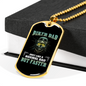 Biker Papa Biker Necklace Stainless Steel or 18k Gold Dog Tag 24"-Express Your Love Gifts
