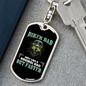 Biker Papa Keychain Stainless Steel or 18k Gold Dog Tag Keyring-Express Your Love Gifts