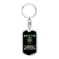 Biker Papa Keychain Stainless Steel or 18k Gold Dog Tag Keyring-Express Your Love Gifts