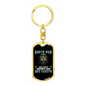 Biker Papa Keychain Stainless Steel or 18k Gold Dog Tag Keyring-Express Your Love Gifts