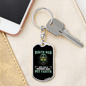 Biker Papa Keychain Stainless Steel or 18k Gold Dog Tag Keyring-Express Your Love Gifts