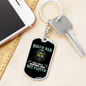 Biker Papa Keychain Stainless Steel or 18k Gold Dog Tag Keyring-Express Your Love Gifts