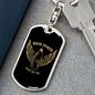 Biker Power Keychain Stainless Steel or 18k Gold Dog Tag Keyring-Express Your Love Gifts