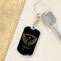 Biker Power Keychain Stainless Steel or 18k Gold Dog Tag Keyring-Express Your Love Gifts