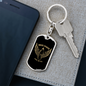Biker Power Keychain Stainless Steel or 18k Gold Dog Tag Keyring-Express Your Love Gifts
