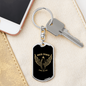 Biker Power Keychain Stainless Steel or 18k Gold Dog Tag Keyring-Express Your Love Gifts