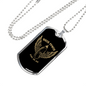 Biker Power Necklace Stainless Steel or 18k Gold Dog Tag 24" Chain-Express Your Love Gifts