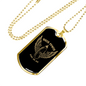 Biker Power Necklace Stainless Steel or 18k Gold Dog Tag 24" Chain-Express Your Love Gifts