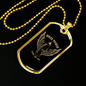 Biker Power Necklace Stainless Steel or 18k Gold Dog Tag 24" Chain-Express Your Love Gifts