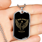 Biker Power Necklace Stainless Steel or 18k Gold Dog Tag 24" Chain-Express Your Love Gifts
