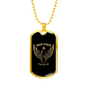 Biker Power Necklace Stainless Steel or 18k Gold Dog Tag 24" Chain-Express Your Love Gifts