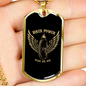 Biker Power Necklace Stainless Steel or 18k Gold Dog Tag 24" Chain-Express Your Love Gifts