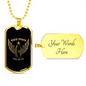 Biker Power Necklace Stainless Steel or 18k Gold Dog Tag 24" Chain-Express Your Love Gifts