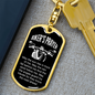 Biker's Prayer Keychain Stainless Steel or 18k Gold Dog Tag Keyring-Express Your Love Gifts
