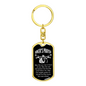 Biker's Prayer Keychain Stainless Steel or 18k Gold Dog Tag Keyring-Express Your Love Gifts
