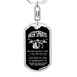Biker's Prayer Keychain Stainless Steel or 18k Gold Dog Tag Keyring-Express Your Love Gifts