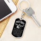 Biker's Prayer Keychain Stainless Steel or 18k Gold Dog Tag Keyring-Express Your Love Gifts