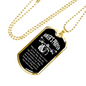 Biker's Prayer Necklace Stainless Steel or 18k Gold Dog Tag 24" Chain-Express Your Love Gifts