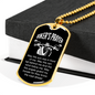 Biker's Prayer Necklace Stainless Steel or 18k Gold Dog Tag 24" Chain-Express Your Love Gifts