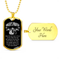 Biker's Prayer Necklace Stainless Steel or 18k Gold Dog Tag 24" Chain-Express Your Love Gifts
