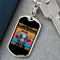 Biker With Pitbull Keychain Stainless Steel or 18k Gold Dog Tag Keyring-Express Your Love Gifts