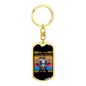 Biker With Pitbull Keychain Stainless Steel or 18k Gold Dog Tag Keyring-Express Your Love Gifts