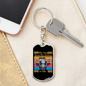 Biker With Pitbull Keychain Stainless Steel or 18k Gold Dog Tag Keyring-Express Your Love Gifts