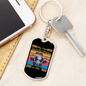 Biker With Pitbull Keychain Stainless Steel or 18k Gold Dog Tag Keyring-Express Your Love Gifts