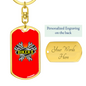 Bikers Keychain Stainless Steel or 18k Gold Dog Tag Keyring-Express Your Love Gifts