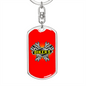 Bikers Keychain Stainless Steel or 18k Gold Dog Tag Keyring-Express Your Love Gifts