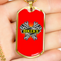 Bikers Necklace Stainless Steel or 18k Gold Dog Tag 24" Chain-Express Your Love Gifts