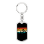 Biking In The Mountain Cycling Keychain Stainless Steel or 18k Gold Dog Tag Keyring-Express Your Love Gifts
